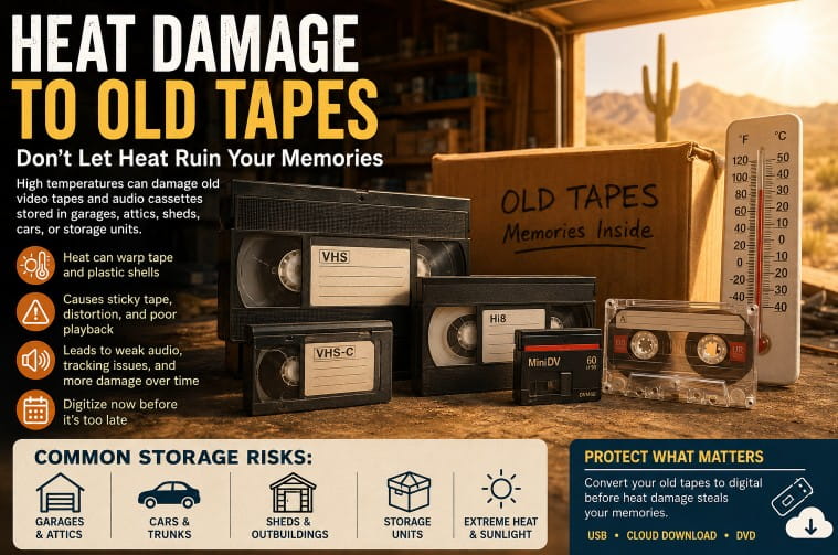 heat damage to old tapes