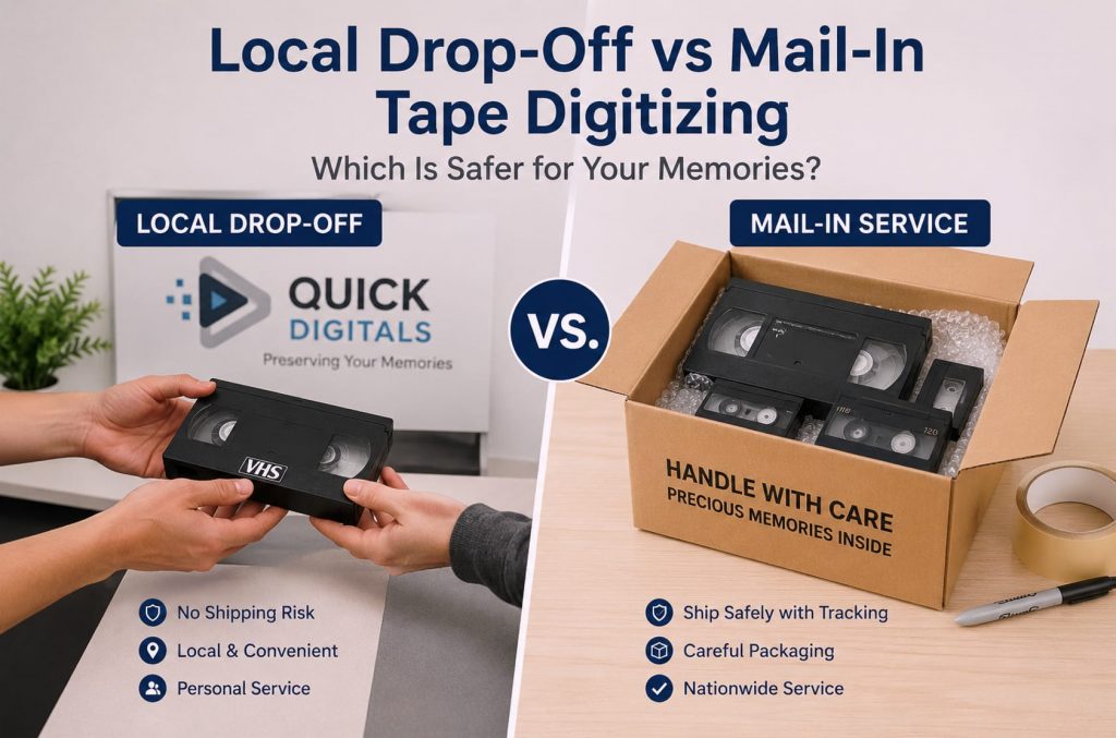 local drop-off vs mail-in tape digitizing
