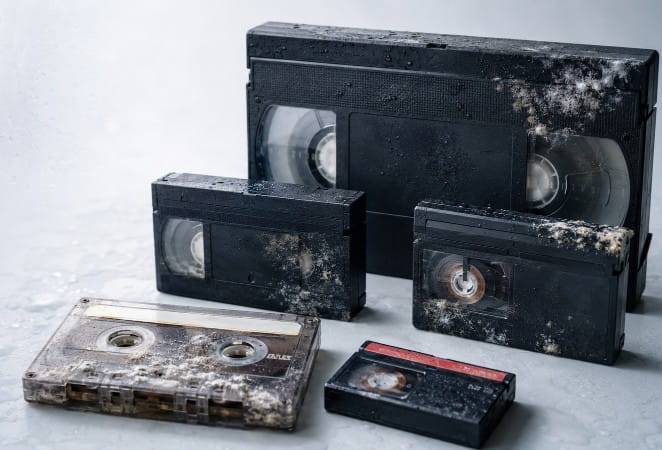Mold on VHS, VHSC, Hi8, MiniDV, Audio tapes