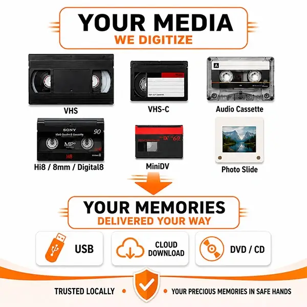 old video tapes digitizing banner mobile