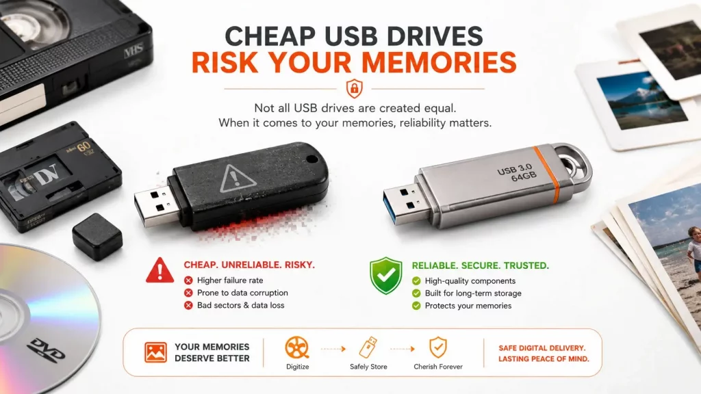 why never to use cheap usbs for your videos